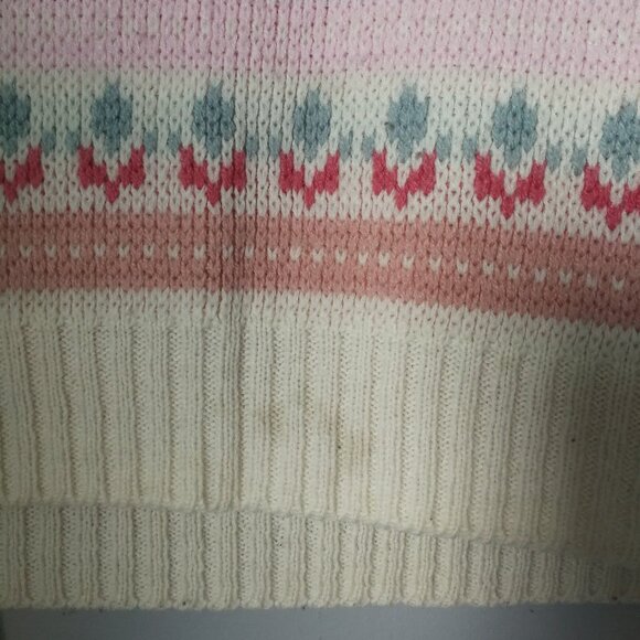 80s vintage girly floral mock-neck sweater - Picture 7 of 8